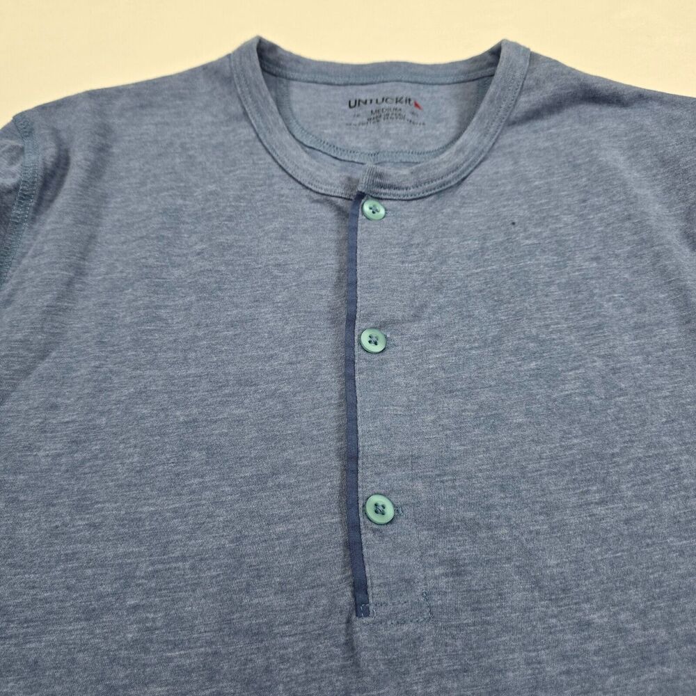 Untuckit Men's Blue Long Sleeve Henley t-Shirt Size M - Picture 3 of 8